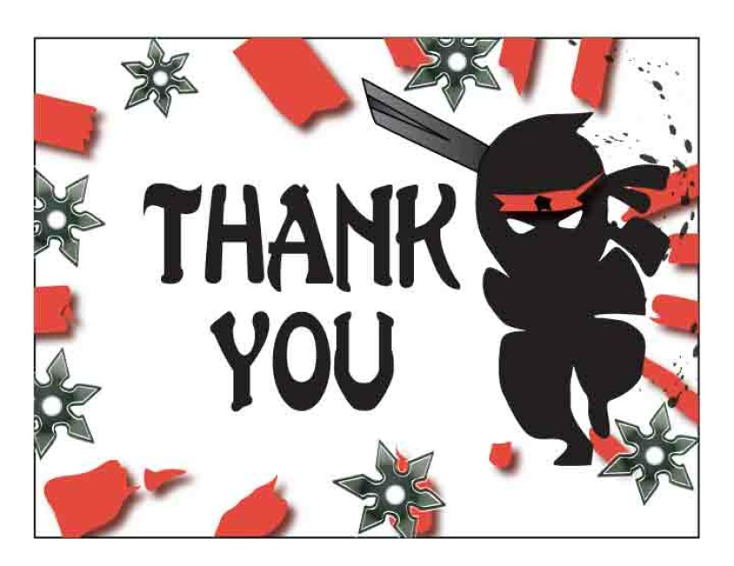 Ninja Thank You Cards